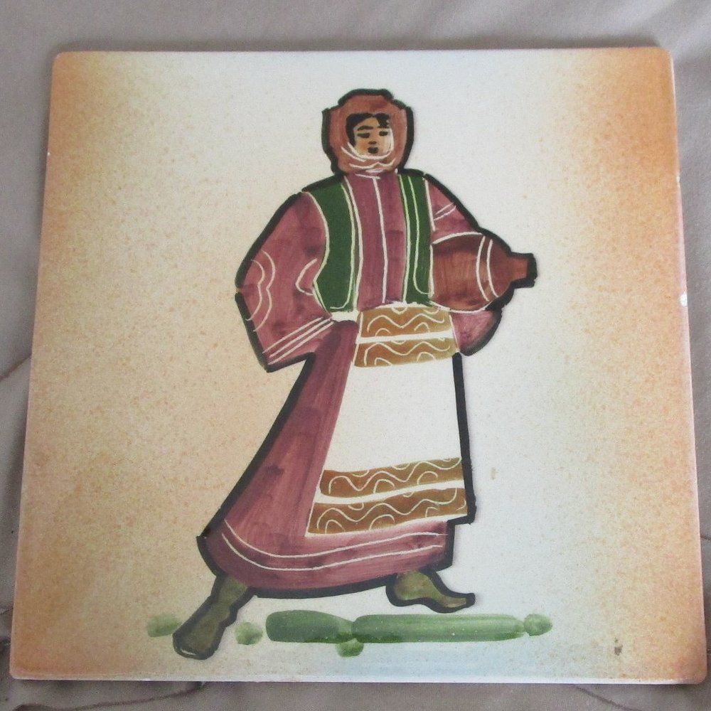 glazed ceramic tile trivet